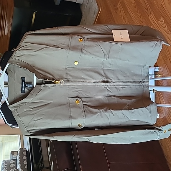 Ellen Tracy Jacket With Draw Cord Hem Size Large - Picture 3 of 15